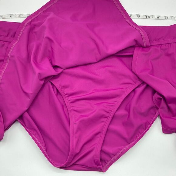 Swim Top & Mid Rise Split Skirt Bikini Bottom Swimsuit Bathing Suit Size 3X - Picture 4 of 16